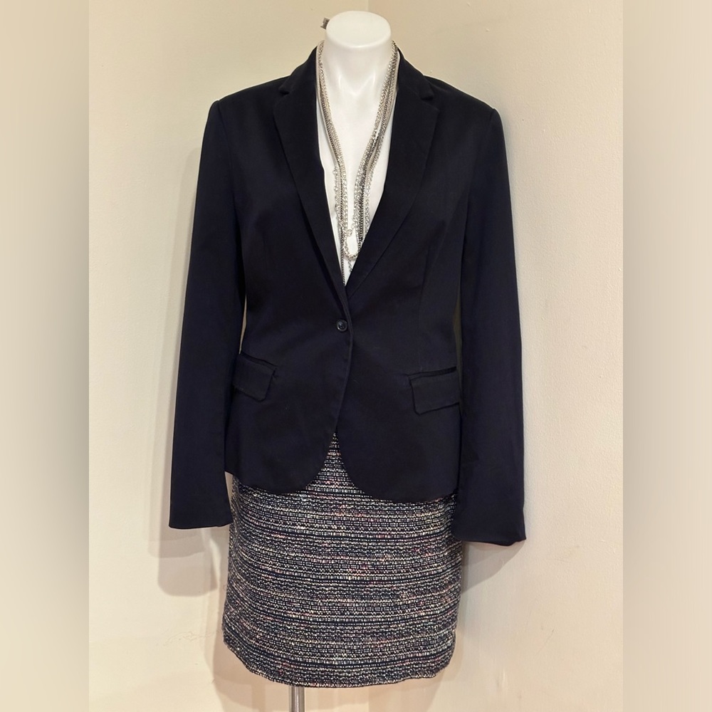 Calvin Klein Jeans Blue 1 Button Blazer 2 Button Sleeves Business Attire Sz L.